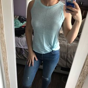 {Athlete} Blue knot tank top